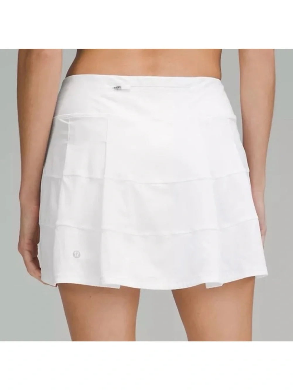 Lululemon Pace Rival Skirt White Mid Rise Tennis Run Skort Size 10 Tall